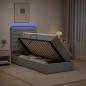 Preview: ARDEBO.de - LED-Speicherbett mit Matratze Hellgrau 100 x 200 cm Stoff