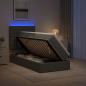 Preview: ARDEBO.de - LED-Speicherbett mit Matratze Dunkelgrau 100 x 200 cm Stoff