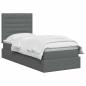 Preview: LED-Speicherbett mit Matratze Dunkelgrau 100 x 200 cm Stoff