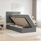 Preview: LED-Speicherbett mit Matratze Dunkelgrau 100 x 200 cm Stoff