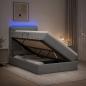 Preview: ARDEBO.de - LED-Speicherbett mit Matratze Hellgrau 120 x 200 cm Stoff