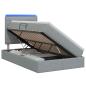 Preview: LED-Speicherbett mit Matratze Hellgrau 120 x 200 cm Stoff