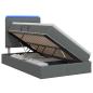 Preview: ARDEBO.de - LED-Speicherbett mit Matratze Dunkelgrau 120 x 200 cm Stoff