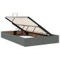 Preview: LED-Speicherbett mit Matratze Dunkelgrau 120 x 200 cm Stoff