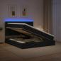 Preview: ARDEBO.de - LED-Speicherbett mit Matratze Schwarz 140 x 190 cm Stoff