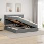 Preview: ARDEBO.de - LED-Speicherbett mit Matratze Dunkelgrau 160 x 200 cm Stoff