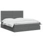 Preview: LED-Speicherbett mit Matratze Dunkelgrau 160 x 200 cm Stoff