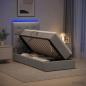 Preview: ARDEBO.de - LED-Speicherbett mit Matratze Hellgrau 90 x 190 cm Stoff