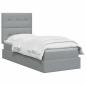 Preview: LED-Speicherbett mit Matratze Hellgrau 90 x 190 cm Stoff