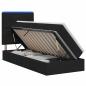 Preview: LED-Speicherbett mit Matratze Schwarz 90 x 200 cm Stoff