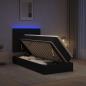 Preview: LED-Speicherbett mit Matratze Schwarz 90 x 200 cm Stoff