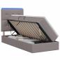 Preview: LED-Speicherbett mit Matratze Taupe 90 x 200 cm Stoff