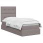 Preview: LED-Speicherbett mit Matratze Taupe 90 x 200 cm Stoff