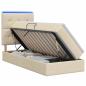 Preview: LED-Speicherbett mit Matratze Creme 90 x 200 cm Stoff
