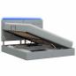 Preview: LED-Speicherbett mit Matratze Hellgrau 140 x 190 cm Stoff