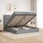 Preview: ARDEBO.de - LED-Speicherbett mit Matratze Hellgrau 140 x 200 cm Stoff