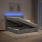 Preview: LED-Speicherbett mit Matratze Hellgrau 140 x 200 cm Stoff