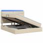 Preview: LED-Speicherbett mit Matratze Creme 140 x 200 cm Stoff