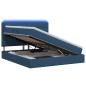 Preview: LED-Speicherbett mit Matratze Blau 140 x 200 cm Stoff