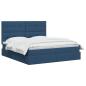 Preview: LED-Speicherbett mit Matratze Blau 140 x 200 cm Stoff