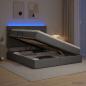 Preview: ARDEBO.de - LED-Speicherbett mit Matratze Dunkelgrau 160 x 200 cm Stoff