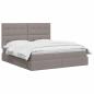 Preview: LED-Speicherbett mit Matratze Taupe 160 x 200 cm Stoff