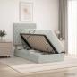 Preview: ARDEBO.de - LED-Speicherbett mit Matratze Hellgrau 100 x 200 cm Samt