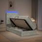 Preview: LED-Speicherbett mit Matratze Hellgrau 100 x 200 cm Samt