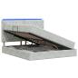 Preview: LED-Speicherbett mit Matratze Hellgrau 140 x 190 cm Samt