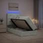 Preview: ARDEBO.de - LED-Speicherbett mit Matratze Hellgrau 90 x 190 cm Samt