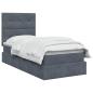 Preview: LED-Speicherbett mit Matratze Dunkelgrau 90 x 190 cm Samt