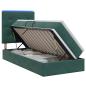 Preview: LED-Speicherbett mit Matratze Dunkelgrün 90 x 190 cm Samt