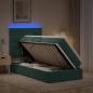 Preview: LED-Speicherbett mit Matratze Dunkelgrün 90 x 190 cm Samt