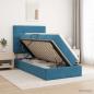 Preview: ARDEBO.de - LED-Speicherbett mit Matratze Dunkelblau 90 x 200 cm Samt