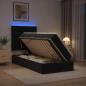 Preview: ARDEBO.de - LED-Speicherbett mit Matratze Schwarz 100 x 200 cm Samt