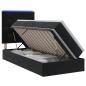 Preview: LED-Speicherbett mit Matratze Schwarz 100 x 200 cm Samt