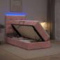 Preview: ARDEBO.de - LED-Speicherbett mit Matratze Rosa 100 x 200 cm Samt