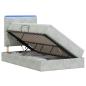 Preview: LED-Speicherbett mit Matratze Hellgrau 120 x 200 cm Samt