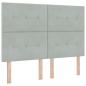 Preview: LED-Speicherbett mit Matratze Hellgrau 140 x 190 cm Samt