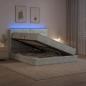 Preview: LED-Speicherbett mit Matratze Hellgrau 180 x 200 cm Samt