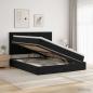 Preview: ARDEBO.de - LED-Speicherbett mit Matratze Schwarz 180 x 200 cm Samt