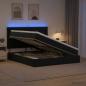 Preview: LED-Speicherbett mit Matratze Schwarz 180 x 200 cm Samt