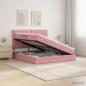 Preview: ARDEBO.de - LED-Speicherbett mit Matratze Rosa 180 x 200 cm Samt