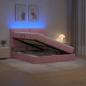 Preview: LED-Speicherbett mit Matratze Rosa 180 x 200 cm Samt
