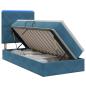 Preview: LED-Speicherbett mit Matratze Dunkelblau 100 x 200 cm Samt