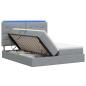 Preview: LED-Speicherbett mit Matratze Hellgrau 180 x 200 cm Stoff