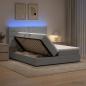 Preview: LED-Speicherbett mit Matratze Hellgrau 180 x 200 cm Stoff