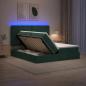 Preview: LED-Speicherbett mit Matratze Dunkelgrün 200 x 200 cm Samt