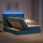 Preview: ARDEBO.de - LED-Speicherbett mit Matratze Dunkelblau 180 x 200 cm Samt