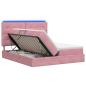 Preview: LED-Speicherbett mit Matratze Rosa 180 x 200 cm Samt